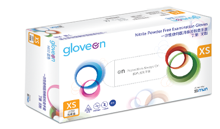 gloveon NB32，NW32無粉， 9’, 非滅菌, 指尖麻面